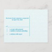 Cyan Blue Las Vegas Wedding RSVP Uitnodiging Briefkaart (Achterkant)