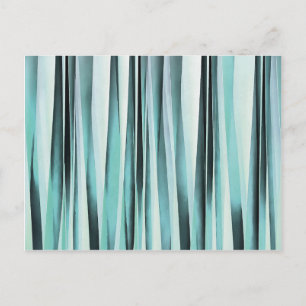 Cyan Blue Oceaan Streepjes Patroon Briefkaart