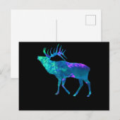 Cyan Blue Violet blauwgroen Elk Buck voor jachtcad Briefkaart (Voorkant / Achterkant)