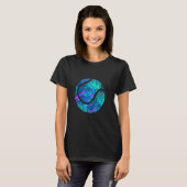 Cyan Blue Violet teal Tennis ball For Sports Playe T-shirt (Voorkant volledig)