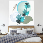 Cyan Boho Canvas Afdruk (Insitu (Slaapkamer))