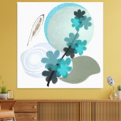 Cyan Boho Canvas Afdruk (Insitu (Woonkamer))