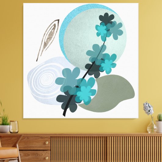 Cyan Boho Canvas Afdruk (Insitu (Woonkamer))