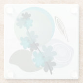 Cyan Boho Glazen Onderzetter (Achterkant)