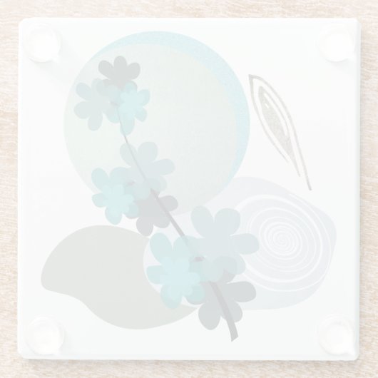 Cyan Boho Glazen Onderzetter (Achterkant)