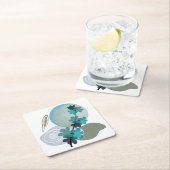 Cyan Boho Kartonnen Onderzetters (Insitu)