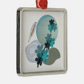 Cyan Boho Metalen Ornament (Rechts)