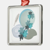 Cyan Boho Metalen Ornament (Links)