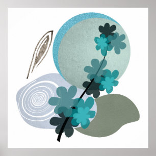 Cyan Boho Poster
