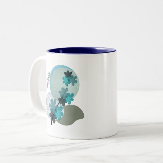 Cyan Boho Tweekleurige Koffiemok (Voorkant links)