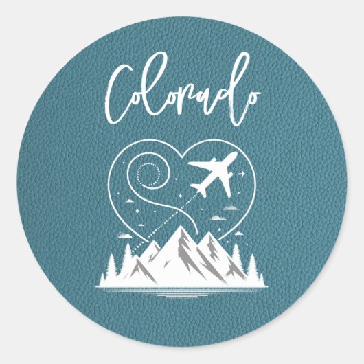 Cyan Colorado Passport Ronde Sticker (Voorkant)