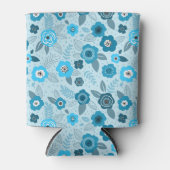 Cyan elegant ditsy floral pattern blikjeskoeler (Voorkant)