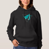 Cyan Fenrir Wolf Howl Odin Nordic Valhalla Mjolnir Hoodie (Voorkant)