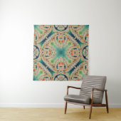 Cyan Fractal | Psychedelische Kunst Tapijt Wandkleed (In situ)