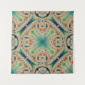 Cyan Fractal | Psychedelische Kunst Tapijt Wandkleed (Voorkant)