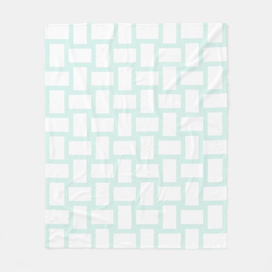 Cyan groene pastel & witte weefsel ontwerp fleece deken (Voorkant)