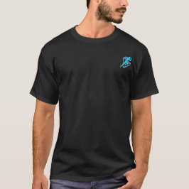 Cyan Hardloper Sport Minimalistisch Logo op Linker T-shirt
