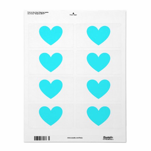 Cyan Heart Etiket (Full Sheet)