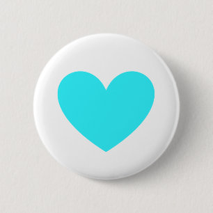 Cyan Heart Ronde Button 5,7 Cm