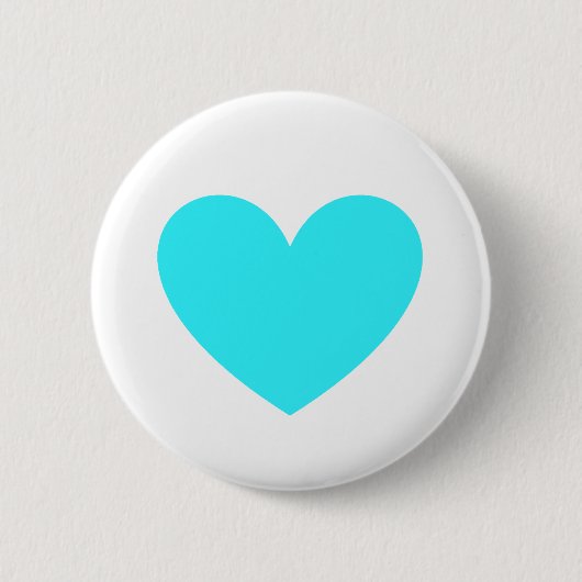 Cyan Heart Ronde Button 5,7 Cm (Voorkant)