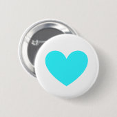 Cyan Heart Ronde Button 5,7 Cm (Voorkant /achterkant)