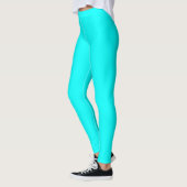 Cyan Kleur Massief Effen Leggings (Links)