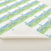 Cyan Lighthouse Sherpa Blanket Deken (3/4)