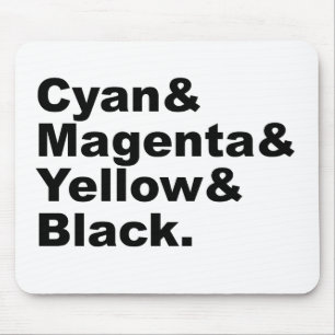 Cyan Magenta Geel Zwart CMYK Kleurenschema Muismat