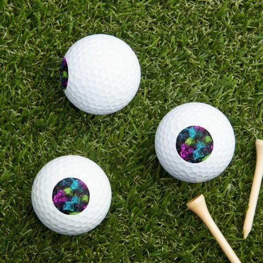 Cyan Magenta Lime Cyberpunk | Extreem 3D Golfballen (Insitu Gras)