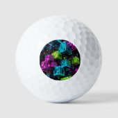 Cyan Magenta Lime Cyberpunk | Extreem 3D Golfballen (Voorkant)