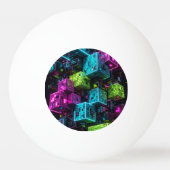 Cyan Magenta Lime Cyberpunk | Extreem 3D Pingpongbal (Voorkant)