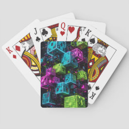 Cyan Magenta Lime Cyberpunk | Extreem 3D Pokerkaarten