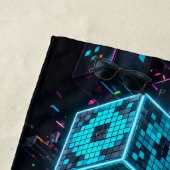 Cyan Magenta Lime Cyberpunk | Extreem 3D Strandlaken (In situ)
