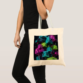 Cyan Magenta Lime Cyberpunk | Extreem 3D Tote Bag