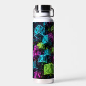 Cyan Magenta Lime Cyberpunk | Extreem 3D Waterfles (Achterkant)
