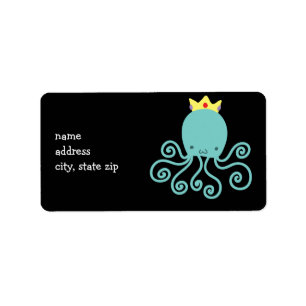 Cyan Octopus Princess Etiket