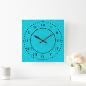Cyan Parchment Roman Numerieke Wall klok (Huis)
