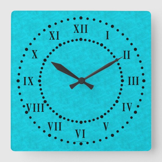 Cyan Parchment Roman Numerieke Wall klok (Voorkant)
