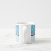 Cyan Red Laat Het Sneeuw Schattigee Sneeuwman Fami Espresso Kop (Achterkant)