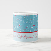 Cyan Red Laat Het Sneeuw Schattigee Sneeuwman Fami Grote Koffiekop (Voorkant)