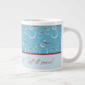 Cyan Red Laat Het Sneeuw Schattigee Sneeuwman Fami Grote Koffiekop (Rechts)