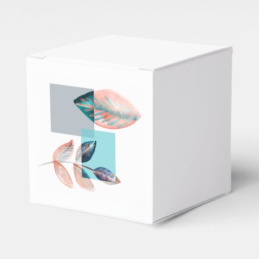 Cyan Red Leaf Bedankdoosjes (Voorkant Zijde)