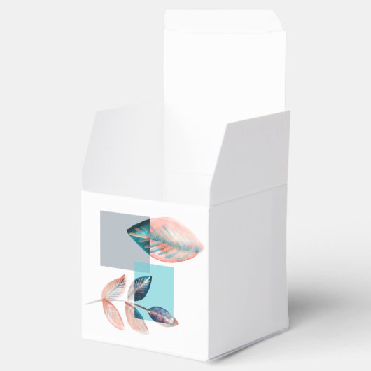 Cyan Red Leaf Bedankdoosjes (Geopend)