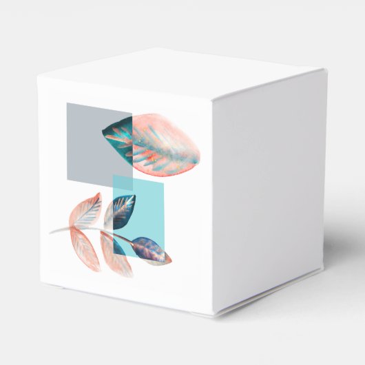 Cyan Red Leaf Bedankdoosjes (Achterkant)