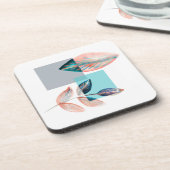 Cyan Red Leaf Bier Onderzetter (Linkerzijde)