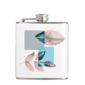 Cyan Red Leaf Heupfles (Voorkant)