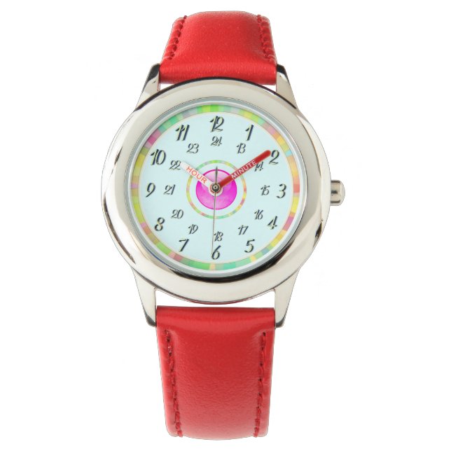 Cyan Red Watch Horloge (Voorkant)