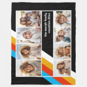 Cyan Retro Streep - 8 Foto Collage Fleece Deken (Voorkant)