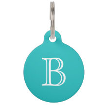 Cyan Robin Egg Blue Monogram Initiaal