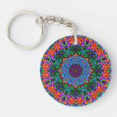 Cyan & Sapphire Kaleidoscope Mandala Sleutelhanger (Voorkant)